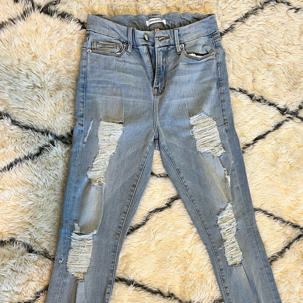 Good American skinny distressed jeans